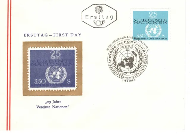 FDC Österreich 25 Jahre Vereinte Nationen 1970