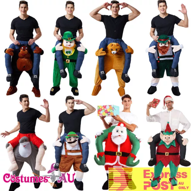 Mens Shoulder Carry On Piggy Back Ride Me Fancy Dress Adult Party Costume Mascot