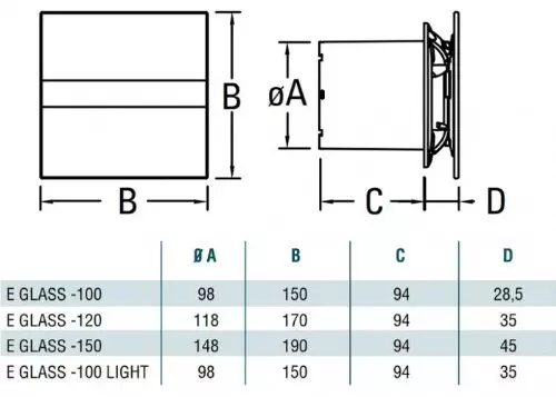 Ventilator/Fan/ CATA E 100 Gth / Incl Non-Return Check Film Rüc 2