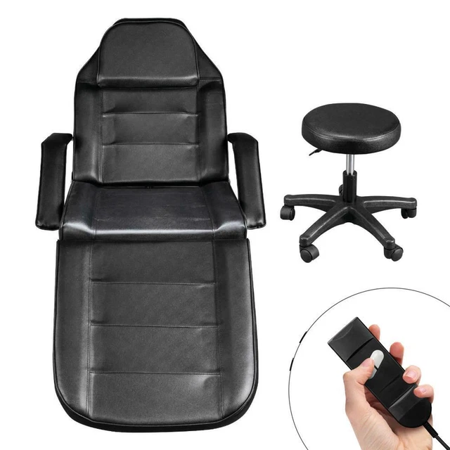 Electric Massage Table Bed Adjustable Facial Chair Reclining Beauty Spa w/ Stool