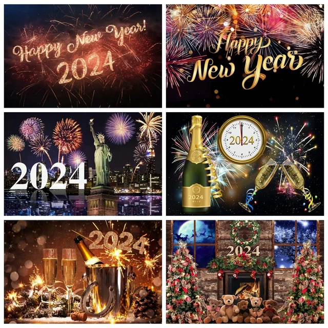 NEW YEAR 2024 Photography Backdrop Portrait Background Party For Photo