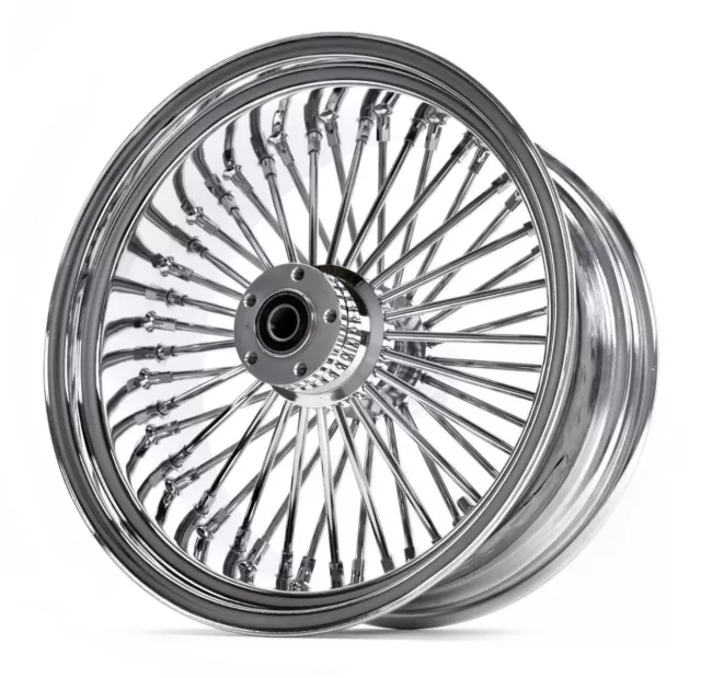 17 x 6 Chrome 48 Fat King Spoke Wide Rear Wheel Rim Harley Custom Chopper Rigid