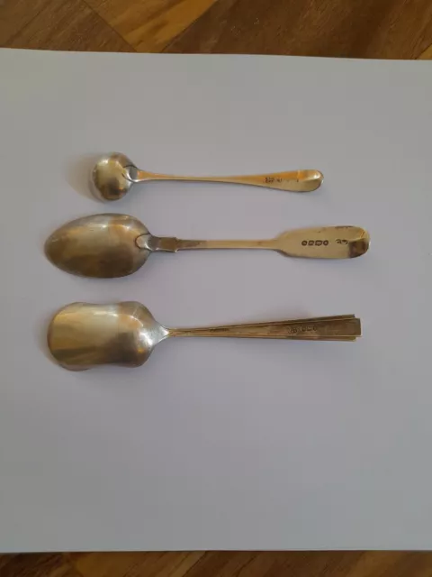 3 Sterling Silver Spoons Scrap 49grams