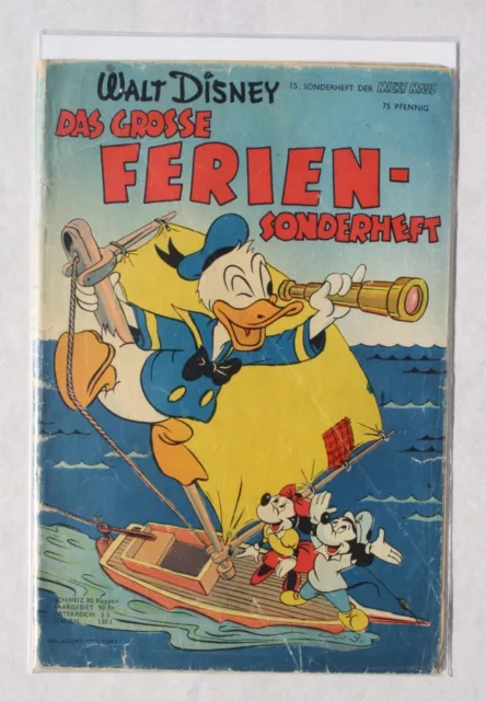 Original Walt Disney`s Micky Maus Sonderheft # 15 Von 1954 - Feriensonderheft