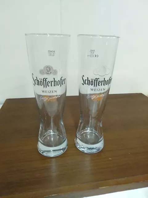 Schofferhofer German Wheat Beer Glasses X Two 500 Ml Pre-owned 2