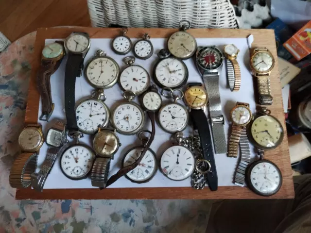 Lots De 25 Montres Anciennes Mécanique Automatique gousset argent divers marque