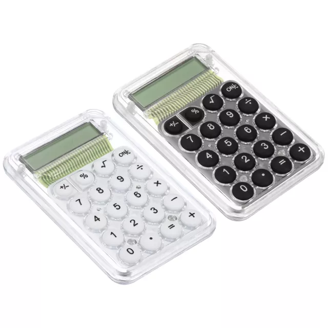 Desktop Calculator 2pcs 8 Digit Mini Pocket Desk Calculator Style 1 White Black