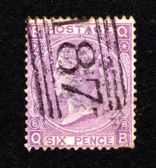 GB  QV    SG109   6d Mauve  plate 8  -  Fine Used - SCOTLAND (Q-B) Cat £140