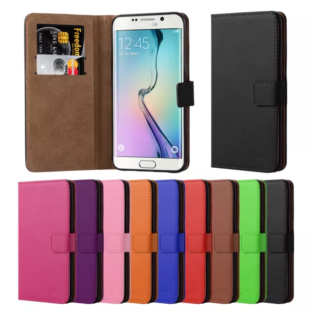 Galaxy S6 Edge Plus Phone Case Leather Wallet Flip Stand Cover for Samsung