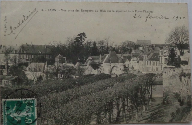 Laon 02 CPA View Taken Remparts of / The Midi District La Holder Ardon Good