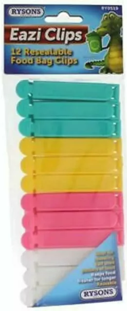 12x Food Bag Storage Clips Freezer Fridge Sealing Pegs Reusable Sealer Bags UK