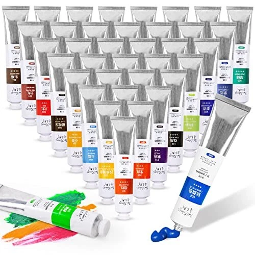 Oil Paint 38 Bright Colors High Saturation, 50ml Large Capacity Tubes, Faster