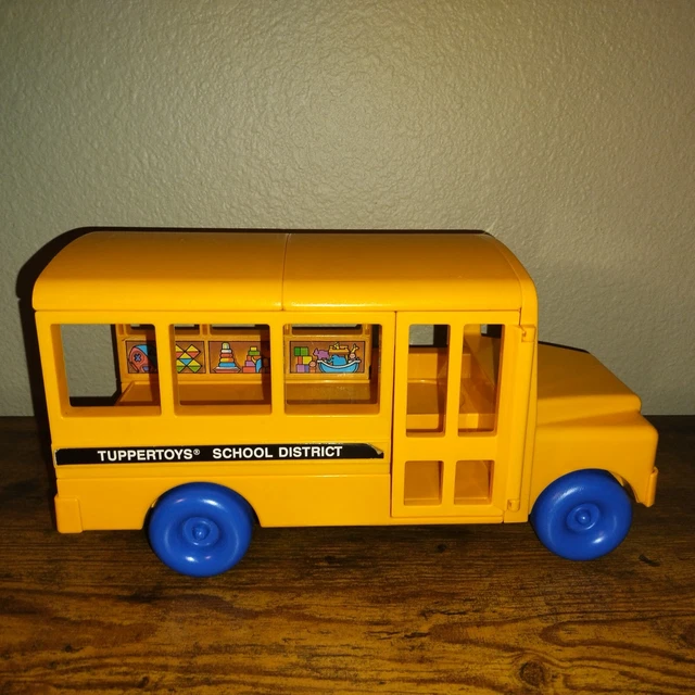 VINTAGE TUPPERTOYS SCHOOL Bus Retro Tupperware Toys 1987 Yellow Vehicle