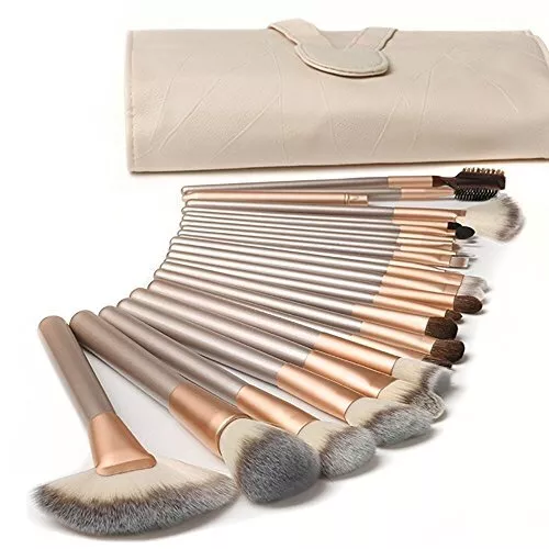 18 Pezzi Pennelli Trucco Set di Pennelli Trucco Con Custodia da Viaggio Mani