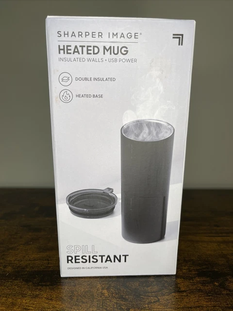 Sharper Image USB Powered Heated Mug, Double Insulated, Heated Base New in Box