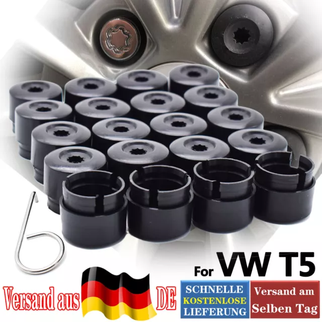 20x Radschrauben Kappen Radschraubenkappen Set 19 mm grau für VW