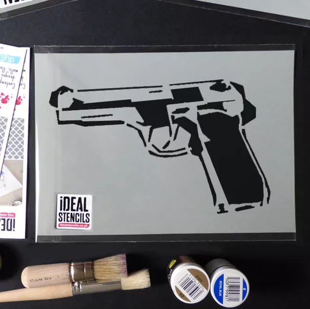 Gun Stencil Reusable Ideal Stencils for Home Decor Art Craft Painting many sizes