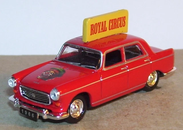 Universal Hobbies Uh = Norev Metal Ho 1/87 Peugeot 404 Royal Circus Cirque 1966