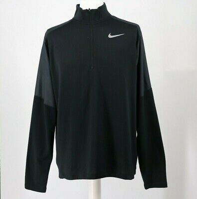 Nike Mens Uk L Black Dri-Fit Pacer Half Zip Long Sleeve Running Top Rrp Â£40 Ad