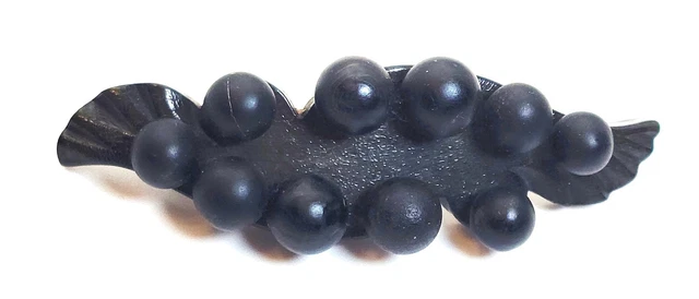 Ancienne broche de deuil croix ébonite XIXe