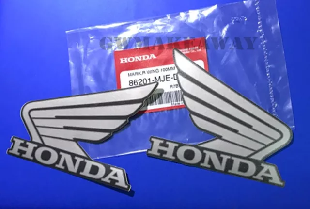 Honda wing Logo Vinyl Decal Gas Tank Window Sticker Motorcycle 100MM Gray Black