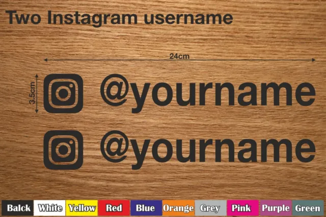 Instagram 2x Username Graphic Vinyl Decal Sticker Car Windows Social Media Logo