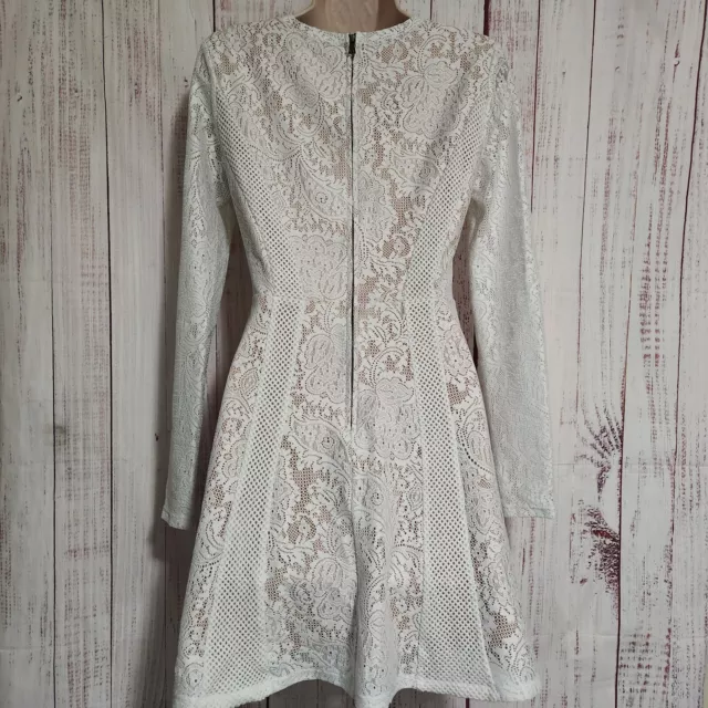 BCBG MAXAZRIA WHITE Baylie Long Sleeve Lace Dress Xs $35.00 - PicClick
