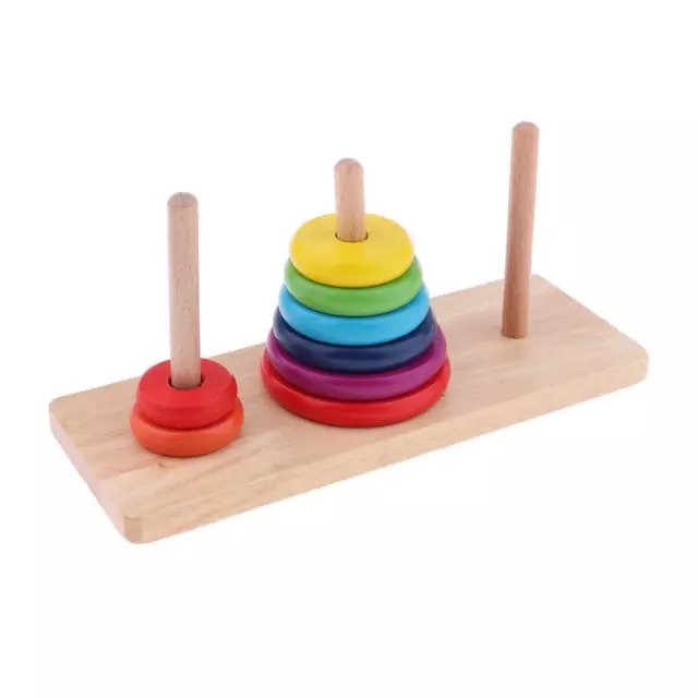 Anneaux de couleur Jouets empilables Jouets en bois Enfants Jeu éducatif