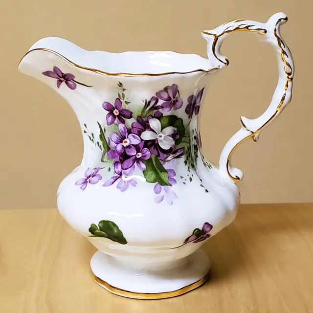 Hammersley Small Pitcher 8oz Victorian Violets Floral Gold England 5 1/8" Purple