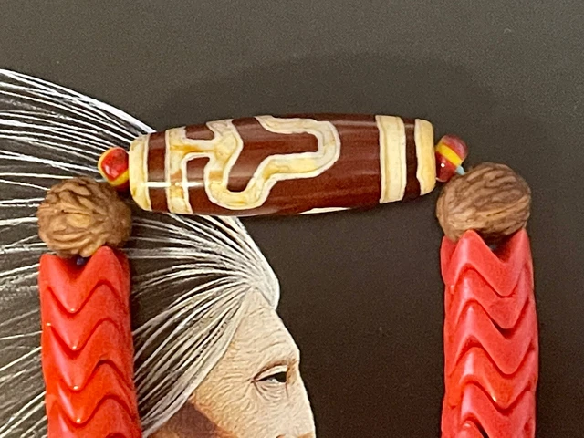 Native American Old Trade Bracelet, Bodhi Tree Carnelian, Berries, Snake Beads