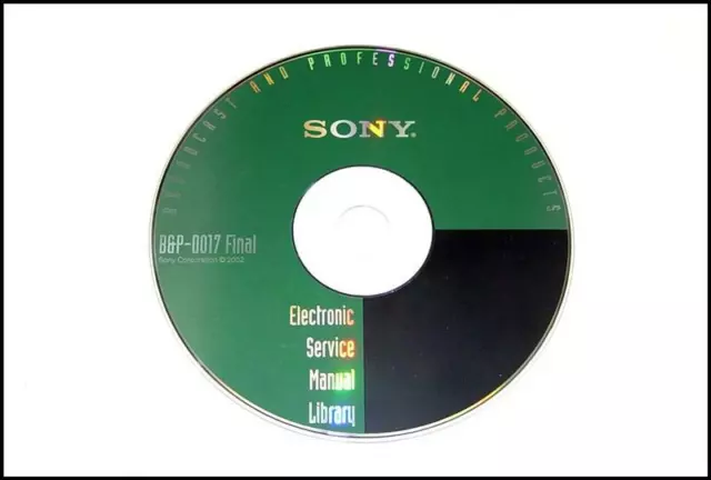 Sony ESML B&P-D017 Final Professional / Broadcast Service Manuals CD ROM