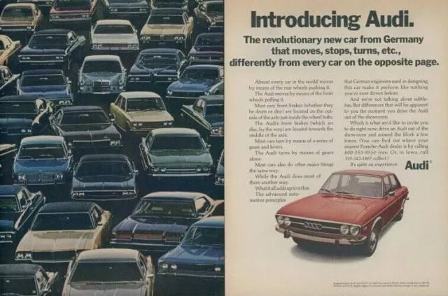 1970 Audi 100LS Vintage Print Ad Different From Every Other German Engineer L1