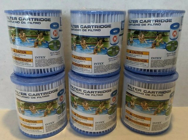Lot of 6 Intex Swimming Pool Filters 29007E Cartridge Replacement Type H