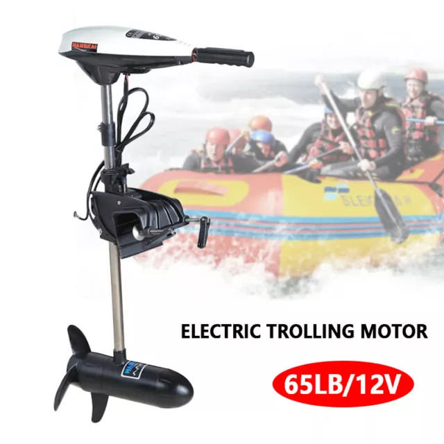 65LBS Electric Trolling Motor Engine 12V Outboard Fishing Boat Motor for Kayak