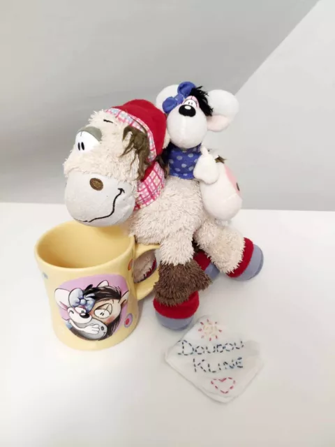 Peluche Porte-clé Diddlina & Cheval Gallupy & Tasse/Mug Relief 3D Jaune - Diddl