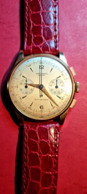 Orologio Universal Geneve vintage crono in oro 18 k