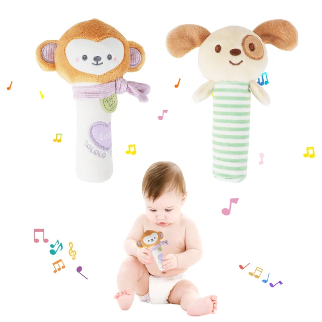 Infant Newborn Baby Musical Rattle Monkey Hand Bell Early Learning Toys Gifts
