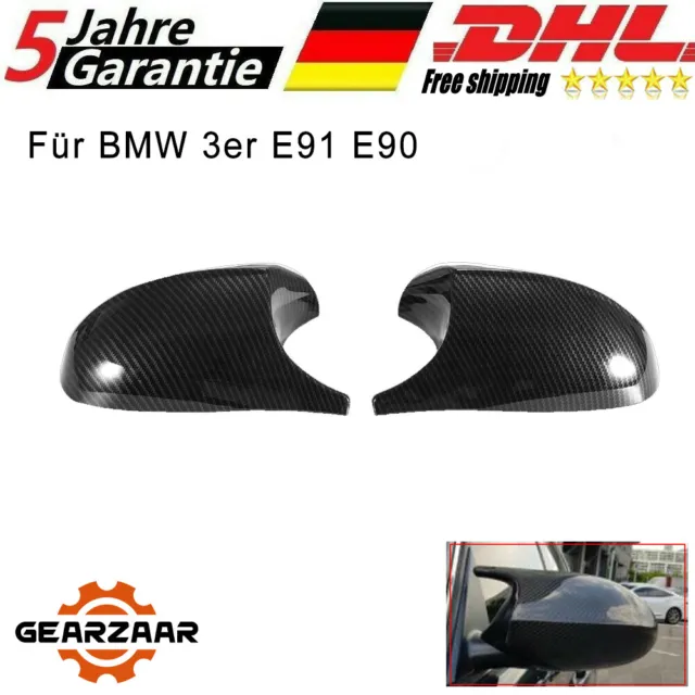 Spiegelkappen M-Stil für BMW E87 E88 E81 E90 E91 E92 E93 Facelift Carbon Optik