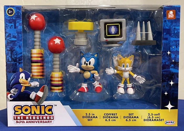 SONIC THE HEDGEHOG 30th Anniversary 2.5” in DIORAMA SET TAILS Jakks ...