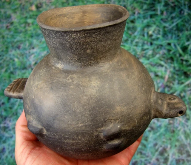 Super Fine Arkansas Fish Effigy Pottery Water Bottle with COA Arrowheads