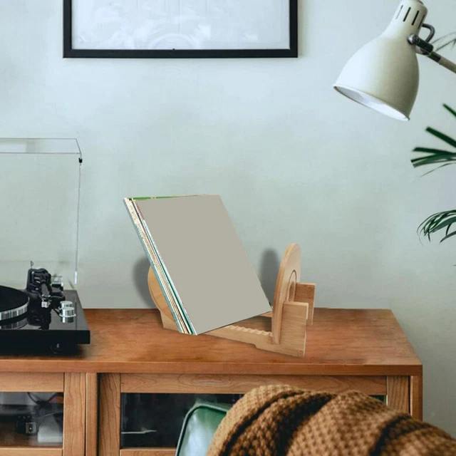Bamboo Vinyl Record Organizer Quality Portable Music Storage Rack Display