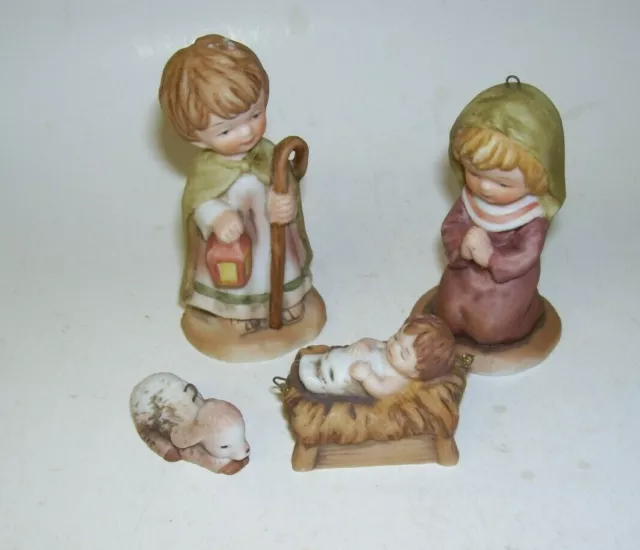 VINTAGE ENESCO NATIVITY Set Mary Joseph Baby Jesus 1982 Christmas ...