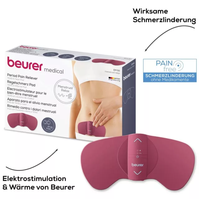 Beurer EM 50 Menstrual Relax Tens&wärme Pad Allégement De Menstruationsschmerzen