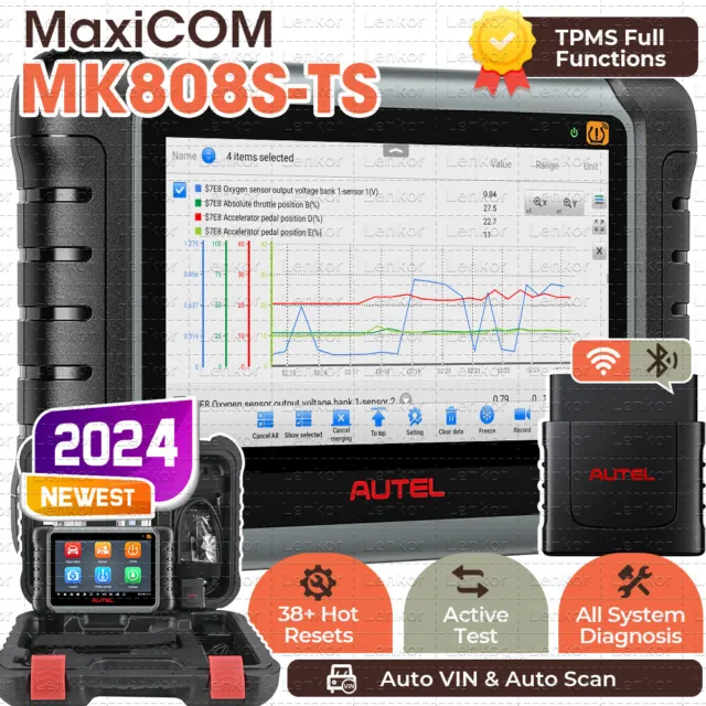 Autel MaxiCOM  MK808S-TS 2024 TPMS Relearn Car Diagnostic Scanner Tool MX808S-TS