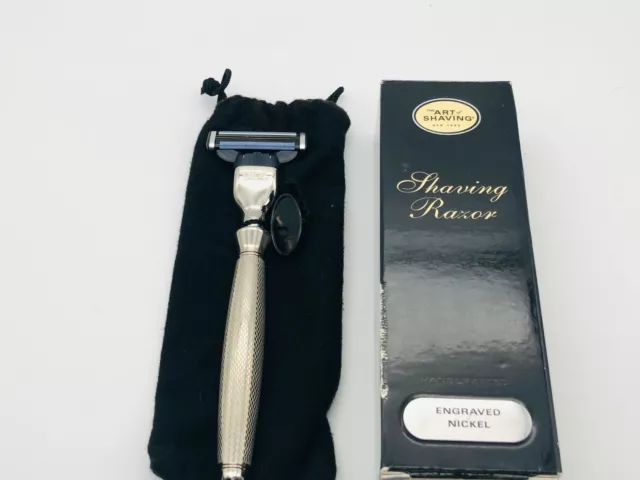 The Art Of Shaving Razor Rasoir Gravé Nickel Gillette Mach 3 Hand Fabriqué Gravé