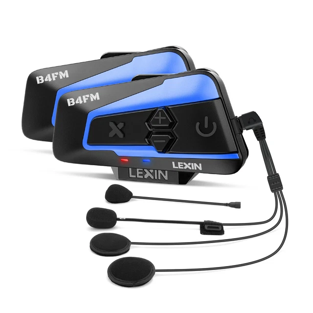 2x LEXIN B4FM Motorcycle Intercom Motorbike Helmet Bluetooth Headset Music Share