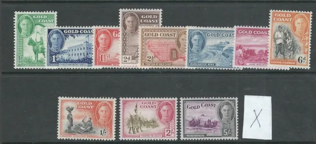 GOLD COAST 1948 KGVI Definitives set short 10sh value (Scott 130-40) VF MH ZX