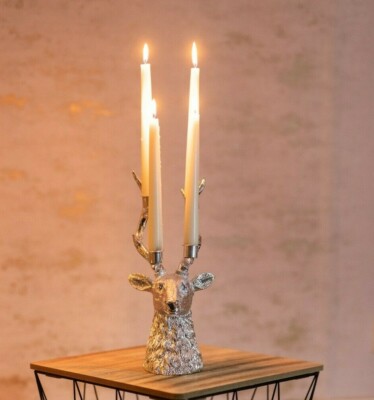 Addio Al Celibato Testa Conica portacandele argento Renna Home Decor Antler Ornamento Rustico 