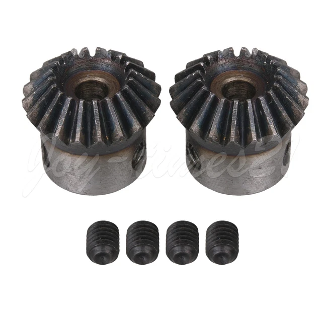 2Pcs 20 T Steel 1 Module Tapered Bevel Pinion Gear Wheel 5mm Bore