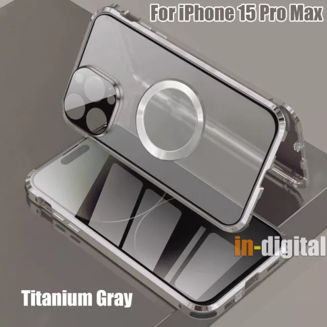 360° Magnetic Case for iPhone 15 Pro Max Privacy Anti Peeping Phone Cover